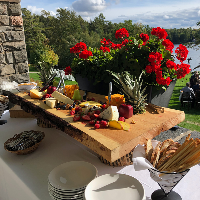 Hors d'oeuvres served during a wedding at Windermere House